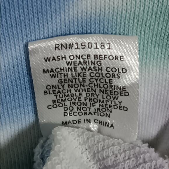 Grayson Threads Tie Dye "Be Happy" Sweatshirt Blue and Purple Crewneck Pullover - Picture 9 of 11